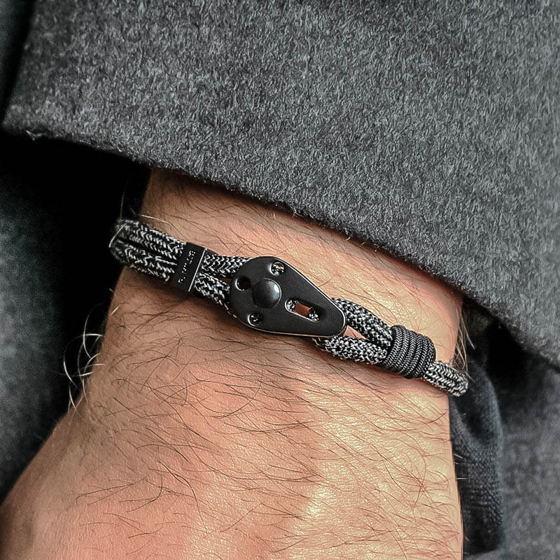 Bracelet ajustable gris chiné Patrice Hill's Denali fabriqué en france