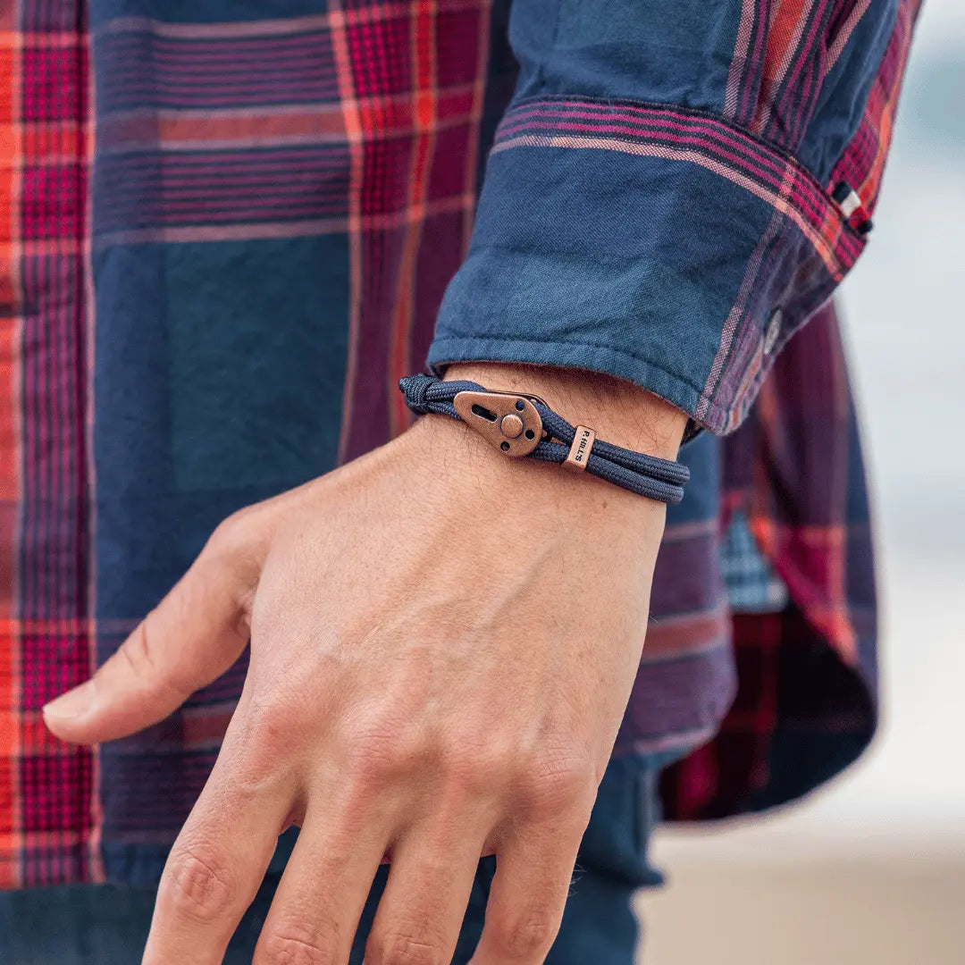 Bracelet Ajustable Mungo bleu marine fabriqué en France