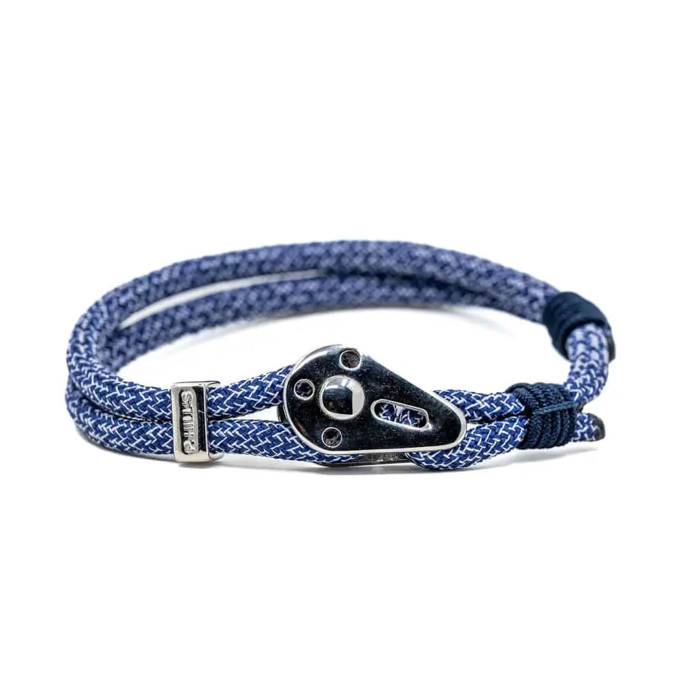 Bracelet ajustable "Nuptse" bleu grisé Patrice Hill's fabriqué en france
