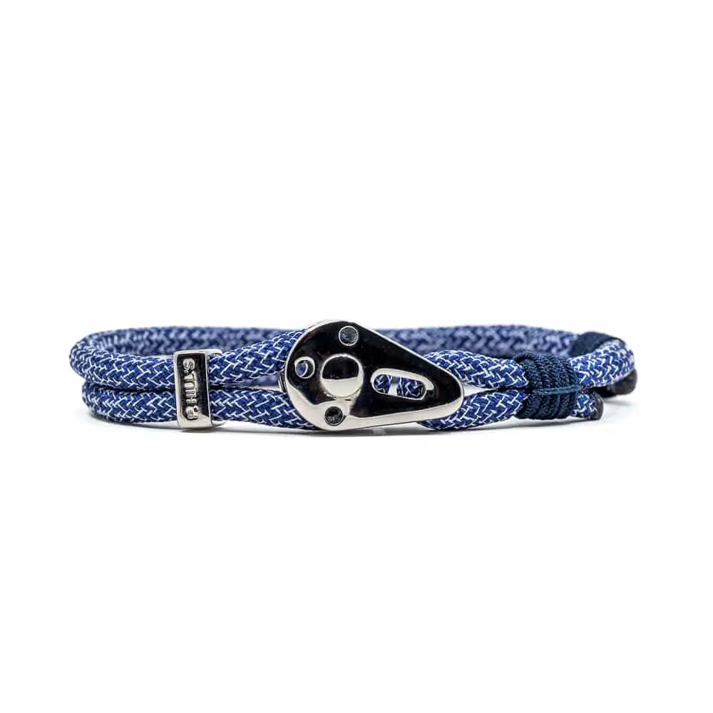Bracelet ajustable "Nuptse" bleu grisé Patrice Hill's fabriqué en france