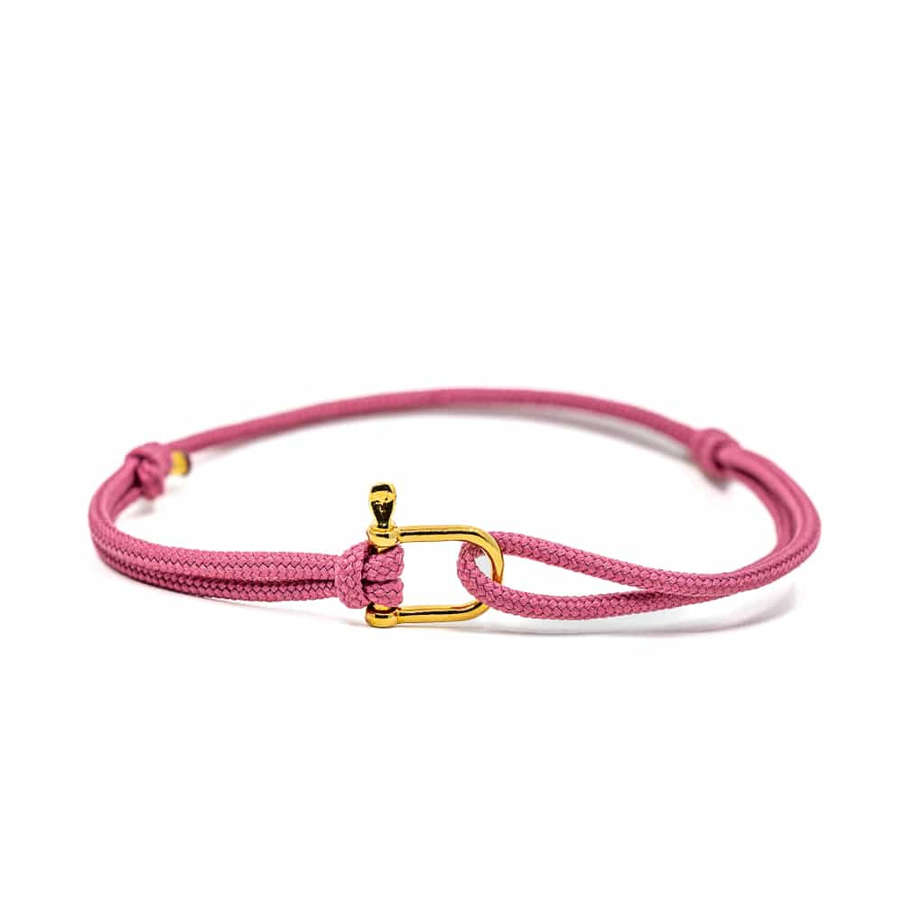 Bracelet femme rose pêche fabriqué en France
