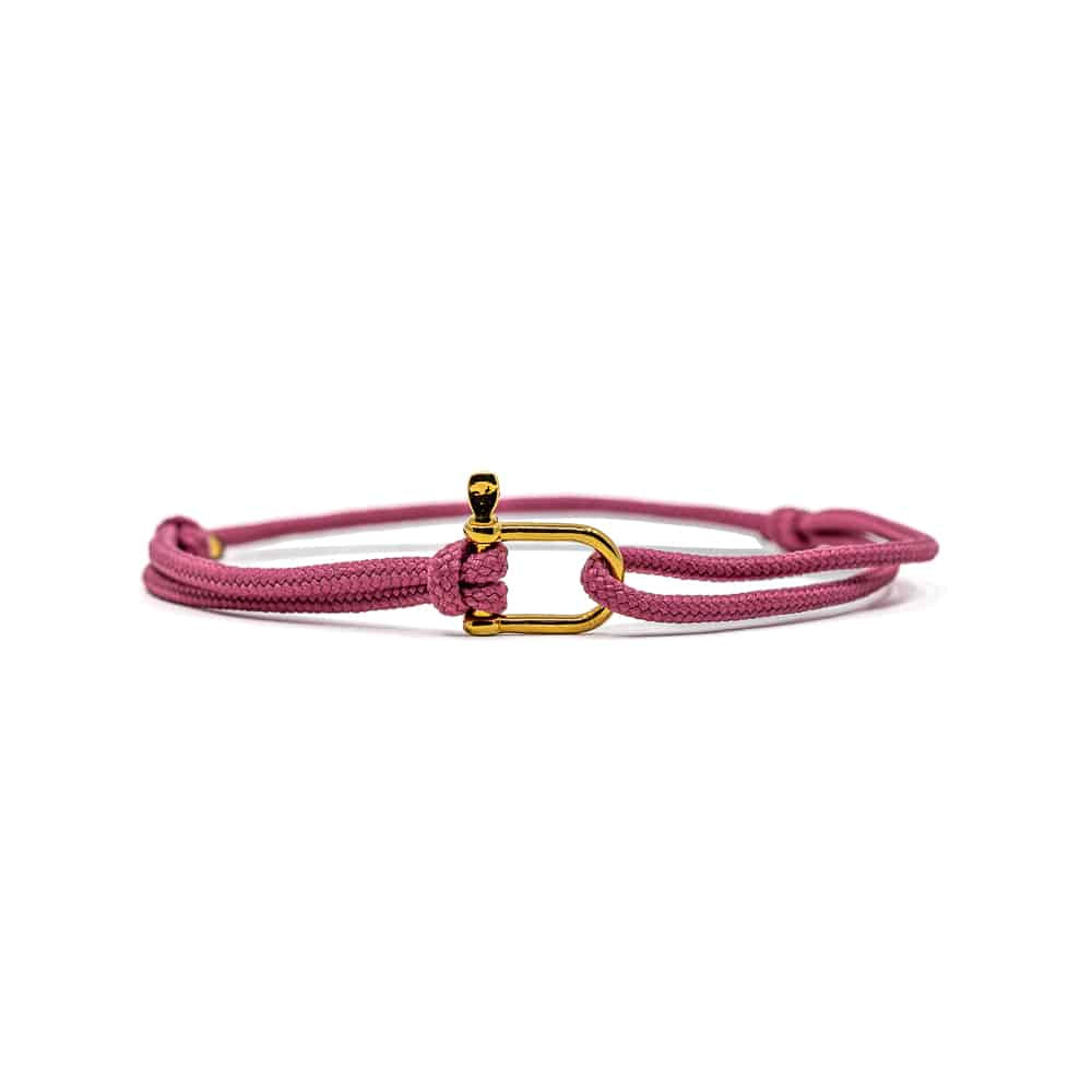 Bracelet Patrice Hill's femme rose pêche fabriqué à la main en France