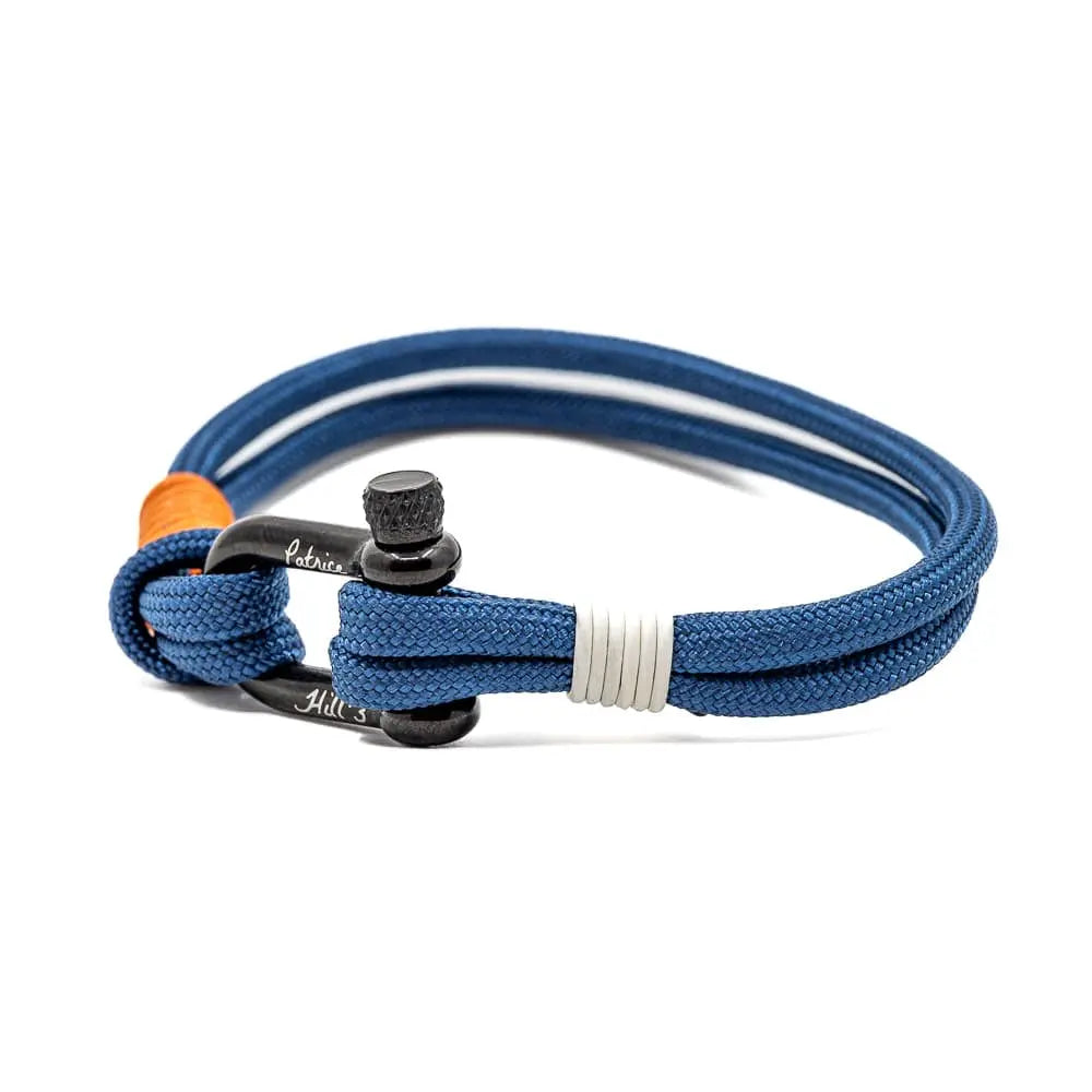 Bracelet Mango Patrice Hill’s, modèle éco-responsable avec cordon paracorde bleu minéral, fabriqué en France