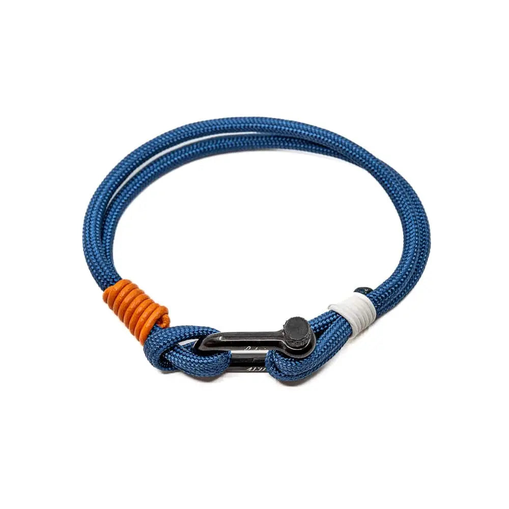 Bracelet Mango Patrice Hill’s, modèle éco-responsable avec cordon paracorde bleu minéral, fabriqué en France
