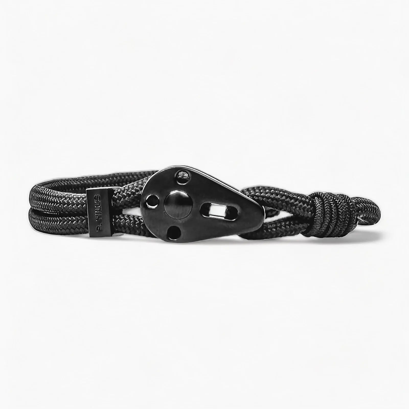 bracelet ajustable noir avec fermoir poulie noir fabriqué en France
