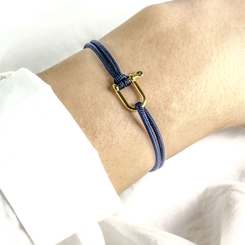 Bracelet Patrice Hill's femme bleu profond fabriqué à la main en France