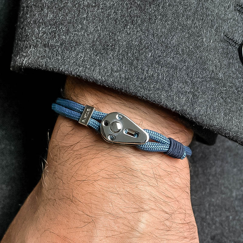 bracelet ajustable bleu azur "Katmai" Patrice Hill's fabriqué à la main en France