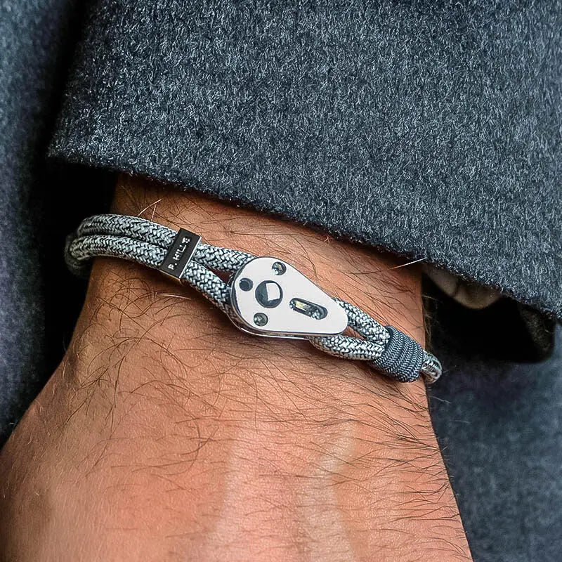 Bracelet White sands blanc chiné Patrice hill's fabriqué à la main en france