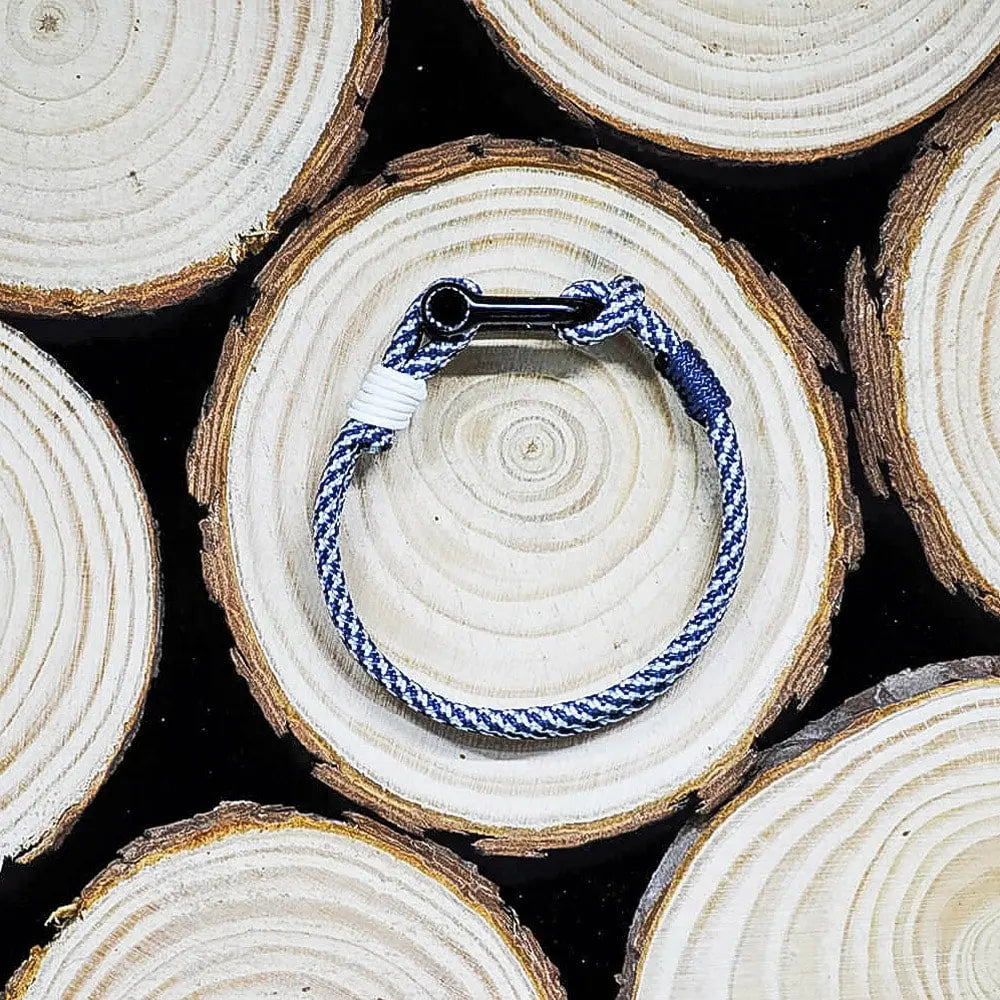 Bracelet blanc et gris "Captain" Patrice Hill's fabriqué à la main en france