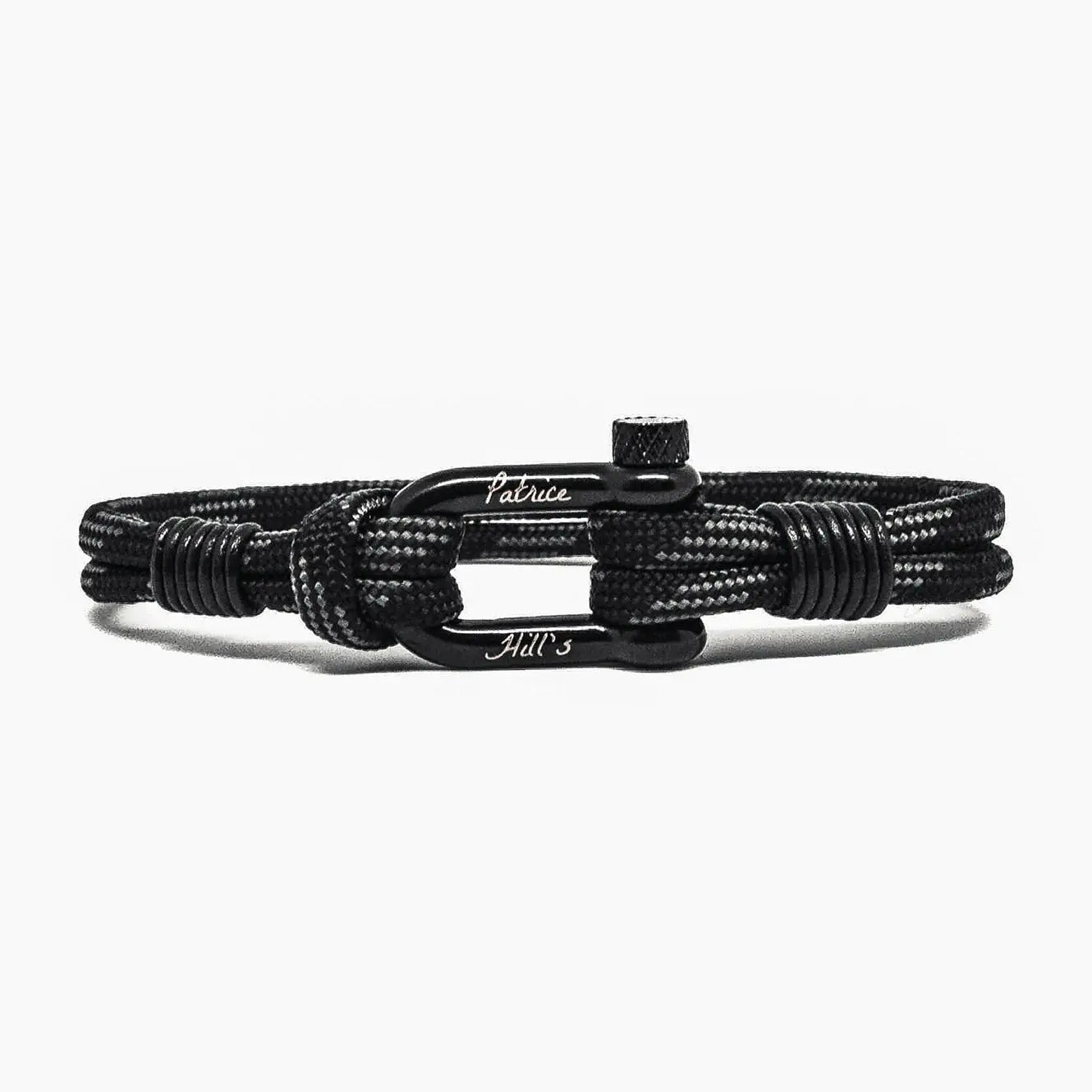 Patrice Hill's Black Mountain | Bracelet Réglable Pour Homme Made In France | Idée Cadeau Homme | Accessoire De Mode Fabriqué En France Avec De La Corde