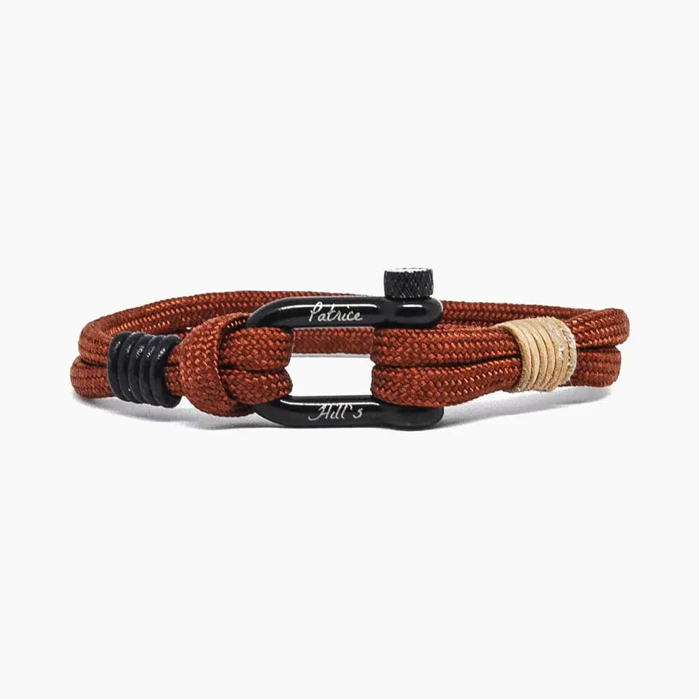Bracelet artisanal Rust aux teintes rouille avec fermoir manille robuste fabriqué en France