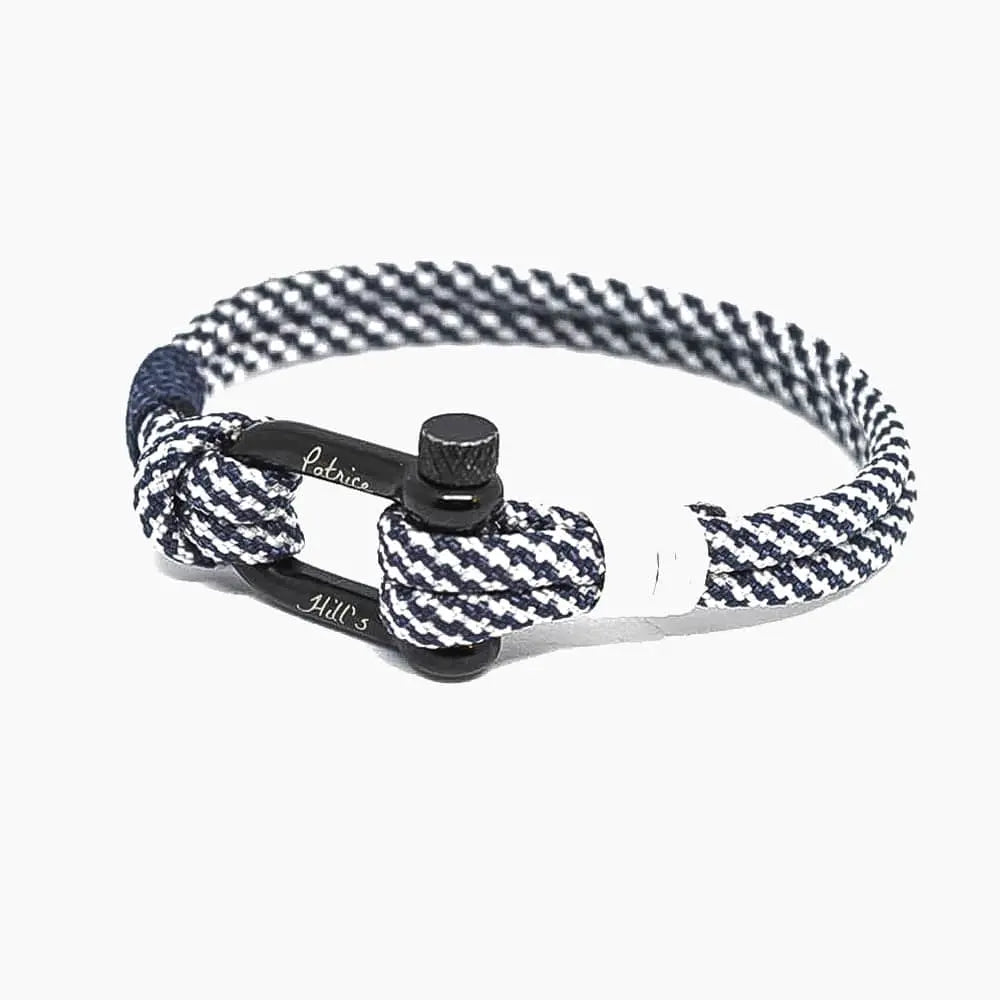 Bracelet blanc et gris "Captain" Patrice Hill's fabriqué à la main en france