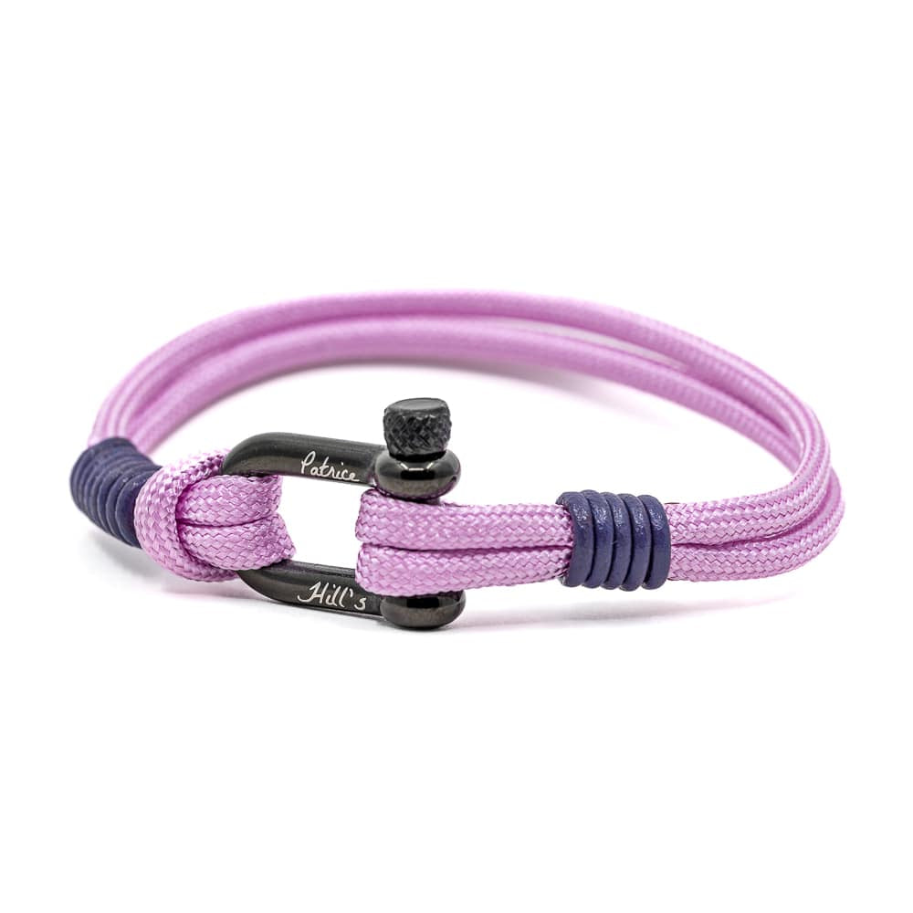 Bracelet Patrice Hill's femme rose et violet fabriqué à la main en France