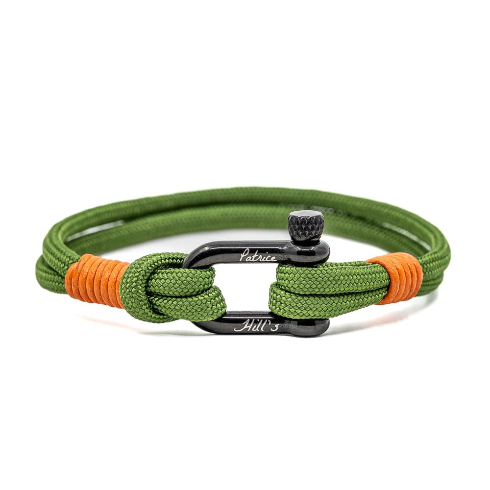 bracelet homme Patrice Hill's vert et orange fabriqué en France