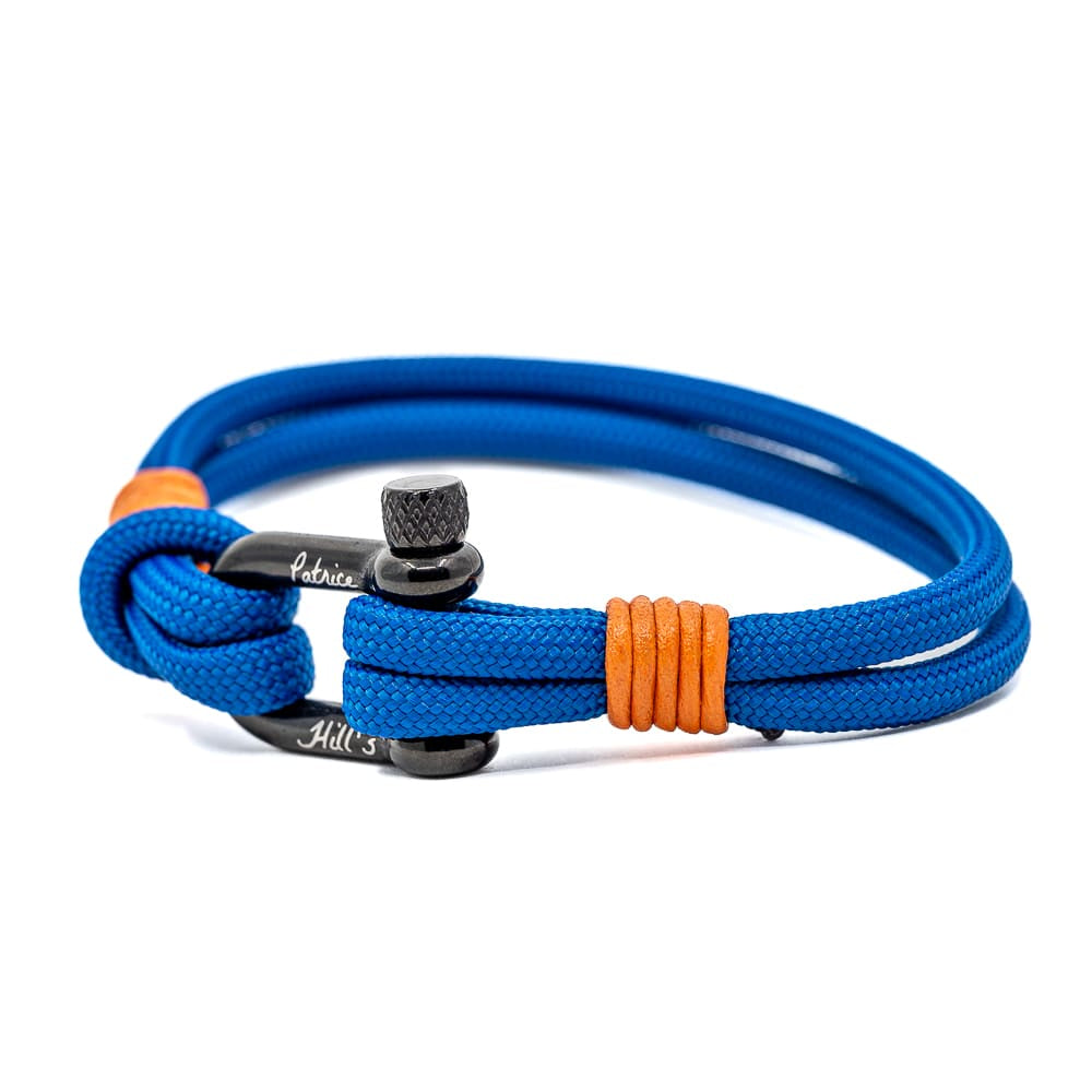 Bracelet Hydra bleu intense en paracord fabriqué à la main en France