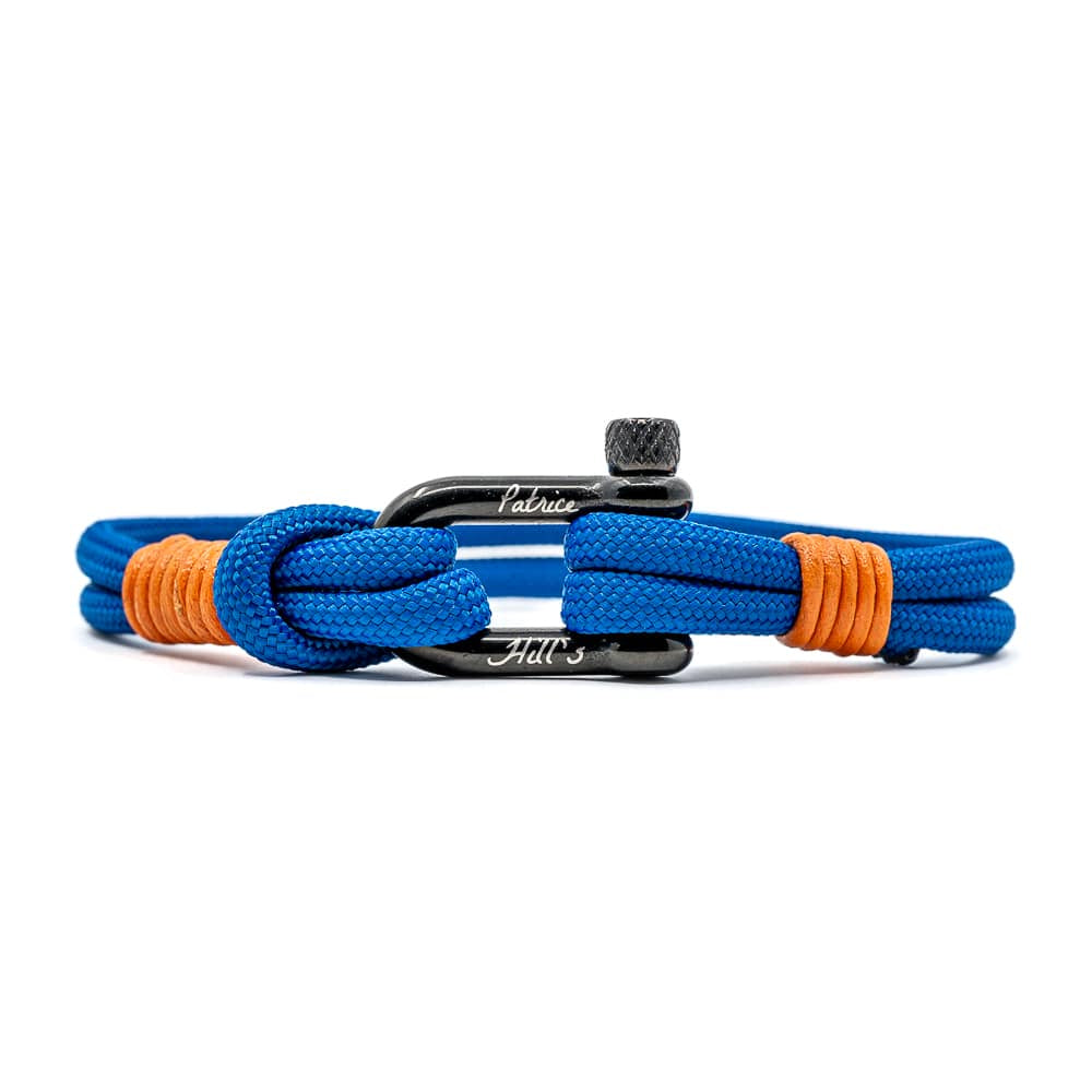 Bracelet Hydra bleu intense en paracord fabriqué à la main en France