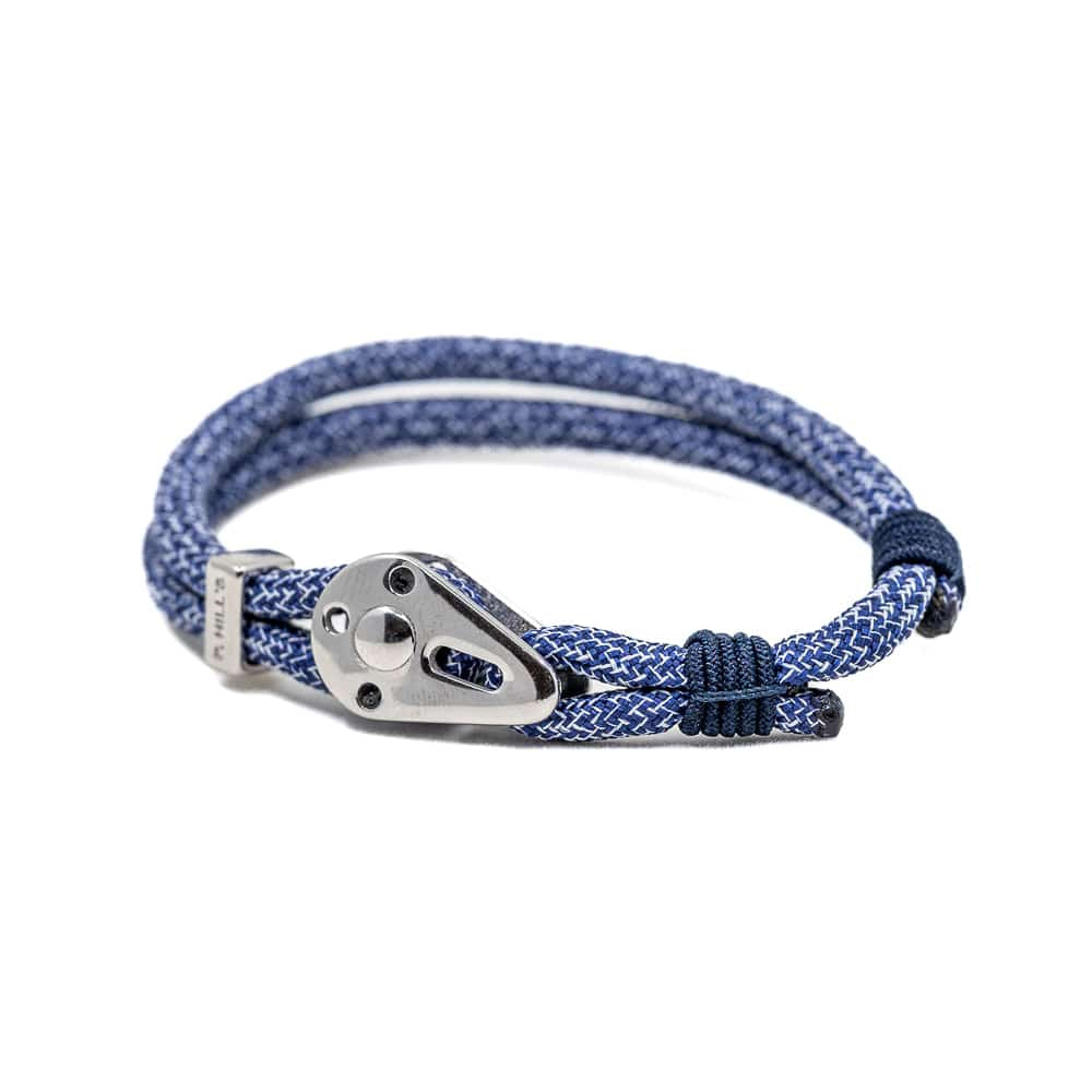 Bracelet ajustable "Nuptse" bleu grisé made in France